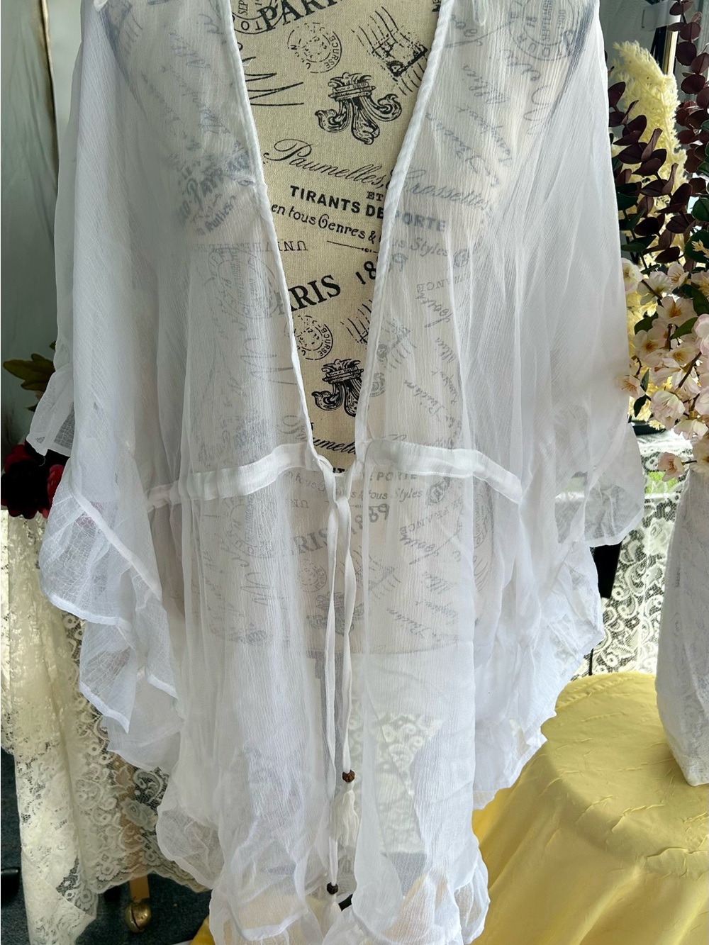 Club Z Collection Barry sugar coated coastal whimsical White Textured Top 1X